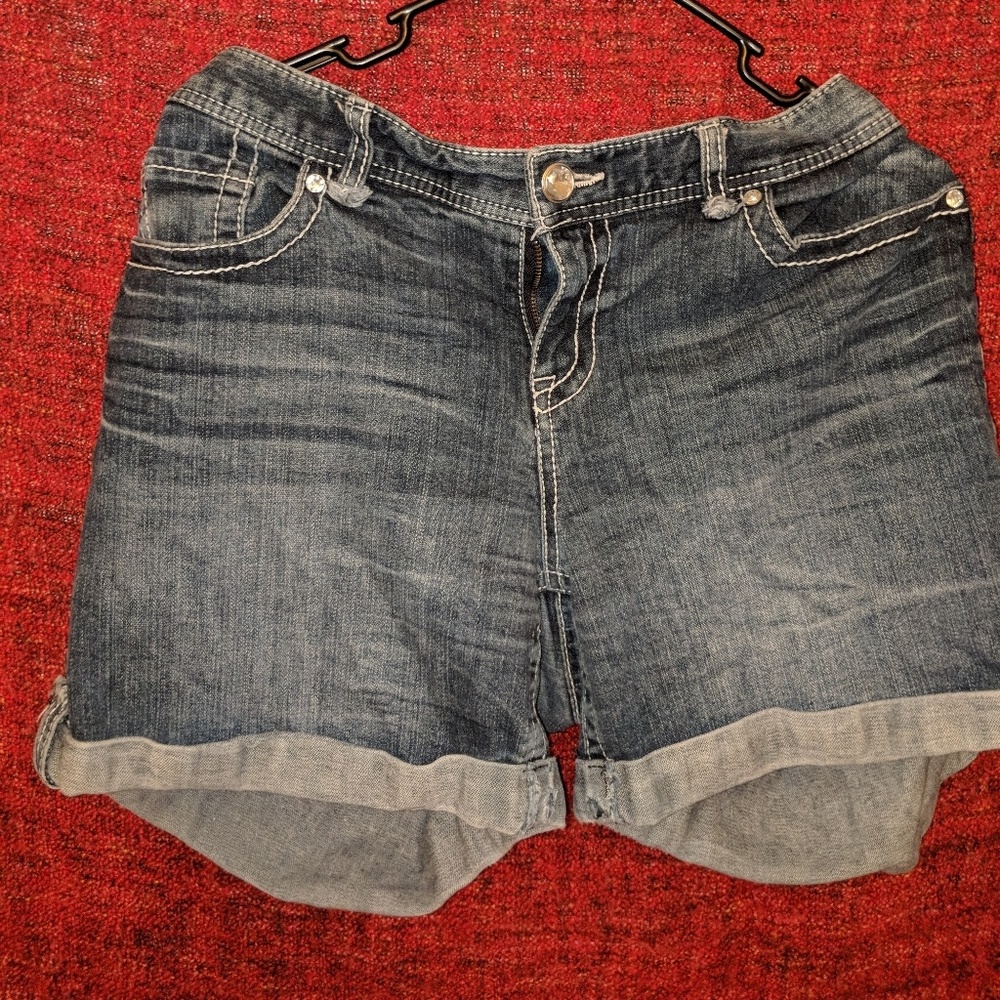 Jean shorts.